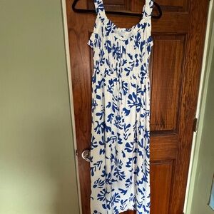 Blue and White Floral Women's Dress